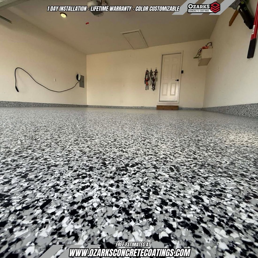 Professional full flake garage floor coating